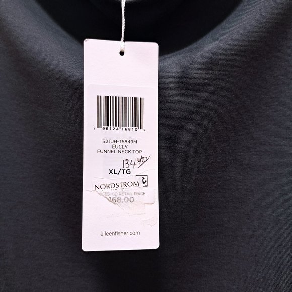 Eileen Fisher Cozy Brushed Terry Hug Funnel Neck Box-Top Size XL New wit… - Picture 7 of 10